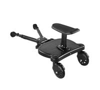 2-in-1 Stroller Glider Board - Rider Attachment with Seat, universals Fit | Kids Standing Board for Baby Stroller, Footboard with Wheels for toddleres, Smooth Ride Accessory for Walks and Outings