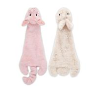Best Pet Supplies 2-in-1 Stuffless Squeaky Dog Toys with Soft, Durable Fabric for Small, Medium, and Large Pets, No Stuffing for Indoor Play, Holds a Plastic Bottle - Hare, Pig, Medium