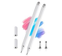 2-in-1 Stylus Pen for Samsung Galaxy Tab A11/A11+/A9/A9+/7 Lite/A7/A8/A8 Plus Stylus for iPad/iPhone/Fire/Lenovo/Pixel Tables All Android,&iOS Touch Devices (2*Stylus-White)