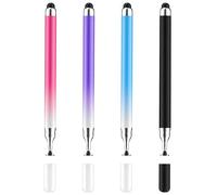 2 in 1 Stylus Pens for Touch Screens,4 Pack Gradient Color High Sensitivity Stylus Fine Point Stylu Pen for Smartphone and Tablets All Universal Touchscreen Devices(Pink+Purple+Blue+Black)