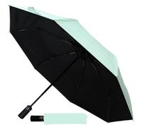 2 in 1 Sun and Rain Windproof Strong UV Umbrella - Up to UPF50+ SPF50+ Sun Umbrella - Waterproof Small Compact Folding - Best for Auto Open & Close - Men Women - Light Blue