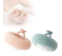 2 in 1 Sunflower Bath Ball,Exfoliating Bath Sponge Cleaning Brush with Suction Cup for Women Men (2PCS A)