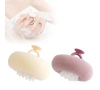 2 in 1 Sunflower Bath Ball,Exfoliating Bath Sponge Cleaning Brush with Suction Cup for Women Men (2PCS C)