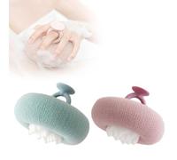 2 in 1 Sunflower Bath Ball,Exfoliating Bath Sponge Cleaning Brush with Suction Cup for Women Men (2PCS E)