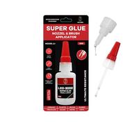 2-in-1 Super Glue with Brush Applicator & Precision Nozzle 20g, 3000 CPS Heavy Duty CA Glue, Mess-Free Quick Dry Adhesive for Plastic, Rubber, Metal, Ceramic & DIY Repairs