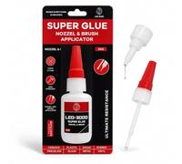 2-in-1- Super Glue with Brush Applicator & Precision Nozzle 20g, Anti-Clog Cap, All Purpose Strong Glue, Heavy Duty Glue, Mess-Free Quick Dry Adhesive for Plastic, Rubber, Metal, Ceramic & DIY Repairs