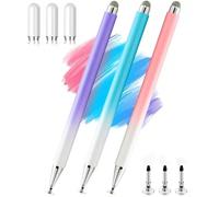 2-in-1 Tab A9 Stylus Pen for Samsung Galaxy Tab A9/A9+/7 Lite/A7/A8/A8 Plus, High Sensitivity&Precision Stylus for iPad/iPhone/Fire/Lenovo/Pixel Tables All Touch Devices (Pink+Purple+Blue)
