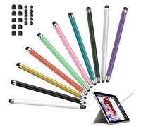 2 in 1 Tablet Pen with 20 Rubber Tips, Pack of 10 Touchscreen Pens for Mobile Phone, Stylus/Mobile Phone Pens for Typing, High Precision, Compatible with All Tablets, Laptop, Smartphones