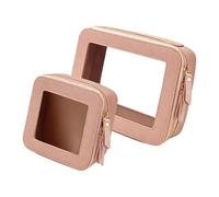 2 in 1 Textured Waterproof Toiletry Bag with Simple Fastening Great for Trips and Daily Commute Double Slide Cosmetic Case