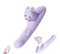 2-in-1 Thrusting Dildo Detachable Rabbit Vibrator with Heating, App Controlled Dual Motor G Spot&Clitoral Stimulator, 10 Vibration Swing Sucking Vibrating Silicone Dildo, Sex Toys for Couples (Purple)
