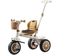2 in 1 Toddler Strollers with Parent Push Handle,Children's Tricycle Trolley,Parent Push Trike with Pedals,Adjusted seat with mesh pad,Rear Wheel Brakes,Titanium Wheel,Front Wheel with Clutch