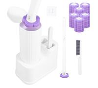 2 in 1 Toilet Wand Kit with 36 Toilet Wand Replacement Heads, 360 Degree Cleaning Toilets Cleaner Brush Kit, Wall-Mounted Toilet Brushes & Holders, Toilets Cleaning System for Bathroom Cleaning