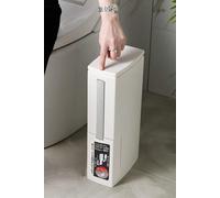 2-in-1 Toilet Waste Bin Brush Set with Toliet Brush Set Bathroom Dustbin Bucke Slim Trash Can Living and Home White One Size