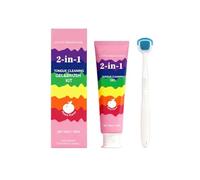 2-in-1 Tongue Coating Cleaning Set, Peach Flavor Fresh Breath Set, Suitable for Adults, deep Cleaning of Tongue Coating, combating Bad Breath, supplementing Toothbrush for Comprehensive Oral Care