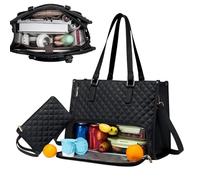 2 in 1 Tote Bag Lunch Bag Combo, Large Work Tote Bag with Lunch Compartment, 15.6 in Insulated Lunchs Bags Work Tote for Women, Large Capacity Computer Handbags