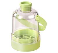 2 in 1 Touch-Free Ice Cube Drink Bottle with Fruit Infusion Option, Stackable Dust-Proof Ice Maker, Portable Cold Water Bottle, Mint Green
