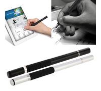 2-in-1 Touch Screen Stylus Pen for Tablet, Phone, Laptop, Android - Black Silver