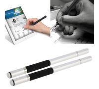 2-in-1 Touch Screen Stylus Pen for Tablet, Phone, Laptop, Android - Silver