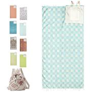 2 in 1 Towel Bag & Beach Backpack, 2 in 1 Convertible Towel Bag Backpack - Oversized Sand Free Microfiber Beach Towel Backpack with Inner Zip Pocket - Lightweight Drawstring Backpack Towel (E)