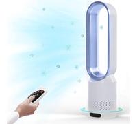 2-in-1 Tower Fan Very Quiet & Air Purifier, Standing Fan, Remote Control, Fan, Timer, Tower Fan with Remote Control, Oscillating Room Cooler, Column Fan Quiet (Blue)