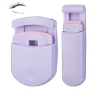 2-in-1 Travel Eyelash Curler Set - Wide Angle & Partial Curler With Replaceable Silicone Pads, Compact & Lightweight(Purple)
