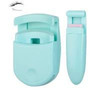 2-in-1 Travel Eyelash Curler Set - Wide Angle & Partial Curler With Replaceable Silicone Pads, Compact & Lightweight(Green)