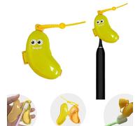 2-in-1 Travel toothbrush holder-Toothbrush covers with Toothpaste case,Portable Reusable Organizer with Banana smile-cute toothbrush caps design for Electric&Manual Toothbrushes,Ideal for Home&Travel