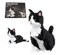 2 IN 1 Tuxedo Cat Building Set for Adults, 2019 Pieces Kitty Mini Micro Building Blocks, Cute Pet Animal Figure Model Toy, Home Desk Decor, Birthday Gifts for Teenagers