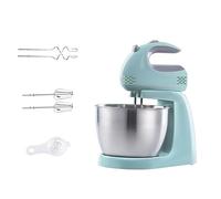2 in 1 Twin Hand and Stand Mixer Food Hand Mixer Electric Whisk with 5 Speeds Turbo Function Includes 3L Bowl, 2 x Beaters, 2 x Dough Hooks Perfect for Home Baking Kitchen Mixing Beater Egg 300W
