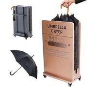 2-in-1 Umbrella Dryer nd with Removable Water Tray & 4 Casters - Efficient Umbrella Drip Catcher for Hotels Malls & Schools - Fast Rainwater Removal Solut