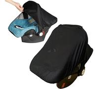 2 in 1 Universal Baby Car Seat Sunshade Insect Mosquito Net Car Seat Canopy UV Sun Protection Blackout Cover Infant Baby Carrier Cover for Maxi COSI Cabriofix Cybex Silver Cross and More