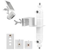 2-in-1 Universal Gutter Mount Camera Mount, Compatible with Ring/Blink/Arlo/Eufycam, Camera and Solar Panel with Standard 1/4 Inch Screw Port, Outdoor Mount Wall Mount Stand, White