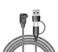 2-in-1 USB-C Charging Cable for Garmin Watch,3.3FT/1M Horizontal Charger Power Cord Compatible with Garmin Fenix 8 7 6 5 Series Forerunner 965 945 255 165 Venu 3 3S 2 2S Epix Pro Gen 2 Instinct 3 Grey