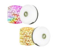 2- in- 1 USB Rechargeable Solar Camping String Lights, 5 Light Modes 32. 8ft Colour Outdoor Waterproof Fairy Lights IP44 LED Tent Fairy Lights for Garden Hiking Balcony Decorations
