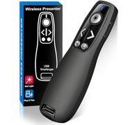 2-in-1 USB Type C Presentation Clicker Wireless Presenter Remote for PowerPoint, Powerpoint Clicker with Hyperlink & Volume Control PowerPoint Slide Advancer for Mac, Computer, Laptop