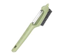 2-in-1 Vegetable Brush Scrubber, Veggie Wash Brush with Peeler for Potato Carrot Cucumber Detachable Fruit Cleaning Scrubber Kitchen Tools (Green)