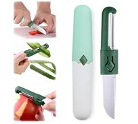 2 in 1 Vegetable Peeler, Kitchen Hand Potato Peeler, Carrot Cucumber Fruit Peeling Slicing (Green White)