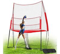 2-in-1 Volleyball Training Net, Adjustable Height Practice Hitting Net, Portable Easy Setup for Backyard Play