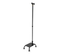2-in-1 Walking Aid for Elderly with Half Step Pedal, Stair Assist Cane with 4-Prong Anti-Slip Base, Adjustable Height Mobility Support Stick for Seniors and Disabled, 330lbs Capacity
