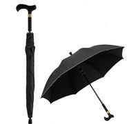 2-in-1 Walking Stick Umbrella Windproof Cane Umbrella for Men & Women Heavy Duty Lightweight Walking Cane with Large Rainproof Canopy Non Slip Support Handle for Outdoor Hiking Travel Use