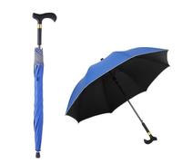 2-in-1 Walking Sticks Umbrella, Lightweight Portable Cane Umbrella Combination, for Hiking Mountaineering Trekking,Blue,83cm/33inch