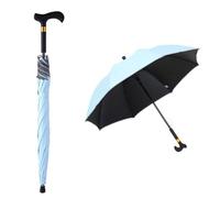 2-in-1 Walking Sticks Umbrella, Lightweight Portable Cane Umbrella Combination, for Hiking Mountaineering Trekking,Light Blue,83cm/33inch