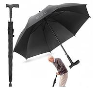 2-in-1 Walking Sticks Umbrella - Windbreak Ribs Walking Cane Umbrella Lightweight, Windproof, Heavy-Duty Frame- Ideal Father's Gift for Climbing, Hiking, Hanging Out on Raining