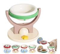 2-in-1 Wall-Mounted & Elevated Cat Bowl, Anti-Tip Adjustable Foldable，B