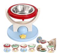 2-in-1 Wall-Mounted & Elevated Cat Bowl, Anti-Tip Adjustable Foldable，C