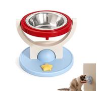 2-in-1 Wall Mounted & Elevated Cat Bowl,Cat Food And Water Bowl With Stand,Raised Cat Food and Water Bowls,Wall Mount Elevated Cat Feeding Bowls,Anti Slip Pet Food Water Feeder ，Red：Stainless steel