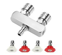 2 in 1 Washer Nozzle Double High Pressure Washer Nozzle Pressure Sprayer Nozzle Tip Replacement Stainless Steel