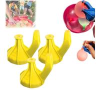 2 in 1 Water Balloons Filling Cover,The Water Fights Gadget,Easy Fill Water Ballons Tie Tool,Self Sealing Water Balloons Tool,Balloon Inflator Portable Water Balloon Pump for Water Fight (Yellow*3)