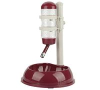 2 in 1 Water Food Feeder, Height Adjustable Automatic Pet Dog Feeder and Water Dispenser 500ml for Pets Cats Dogs (Brown)