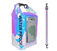 2-in-1 Water & Sand Resistant Roll Top Backpack Dry Bag for Camping, Beach, Kayaking, Fishing, Travel & Phone Protection (2 L)